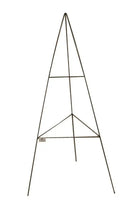 Elegant metal wreath stand for displaying floral arrangements; sturdy and stylish for home decor.