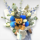 Elegant Blue | Blue Graduation Bouquet with Teddy Bear