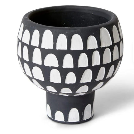 Decorative Black and White Pot