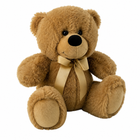 Classic brown teddy bear 23cm with cream ribbon